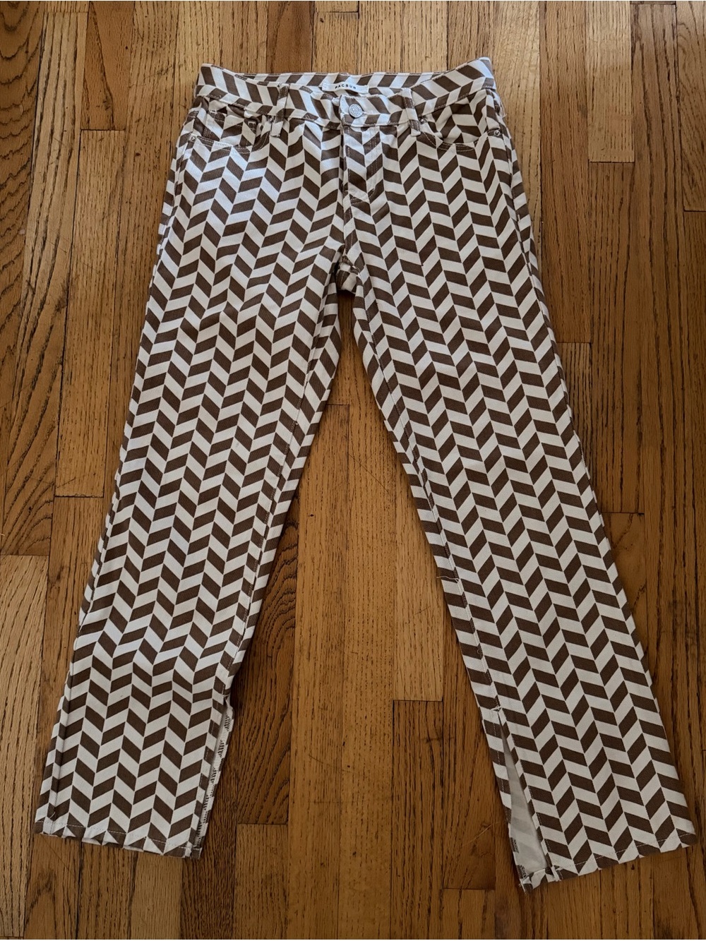 PacSun Brown and White Geometric Print Pants